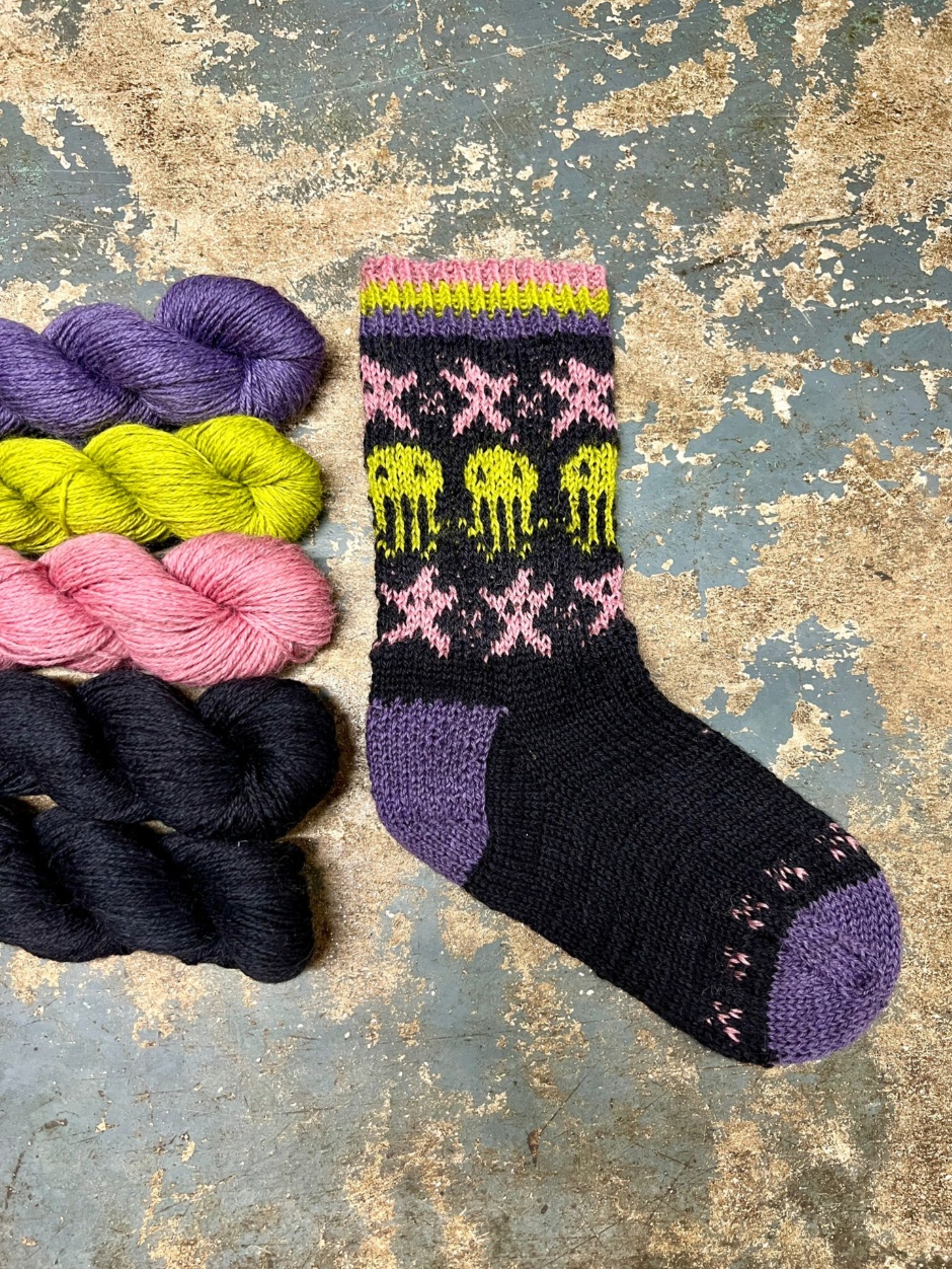 Disco Jellyfish Socks Kit by Charlotte Stone